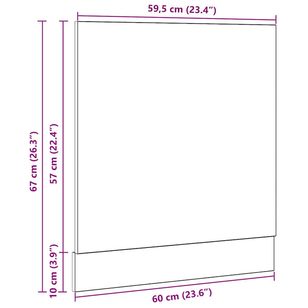 Astianpesukoneen paneeli Lyon musta tammi 60x1,5x67 cm tekopuu