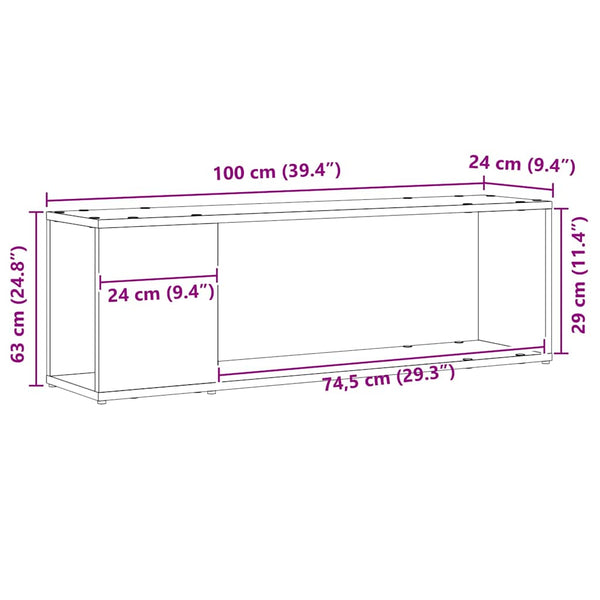 TV-tasojoukko Musta 100 x 24 x 63 cm Tekninen puu
