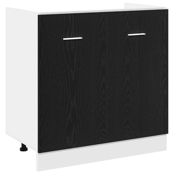 Tiskialtaan alakaappi musta tammi 80x46x81,5 cm tekopuu