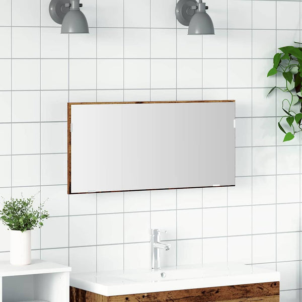 Peili Vanha puu 80 x 37 cm Lasi ja suunniteltu puu