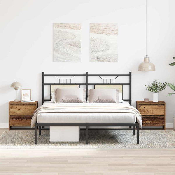 Yöpöytäkaappi 2 pcs Vanha puu 45 x 34 x 44.5 cm Tekninen puu