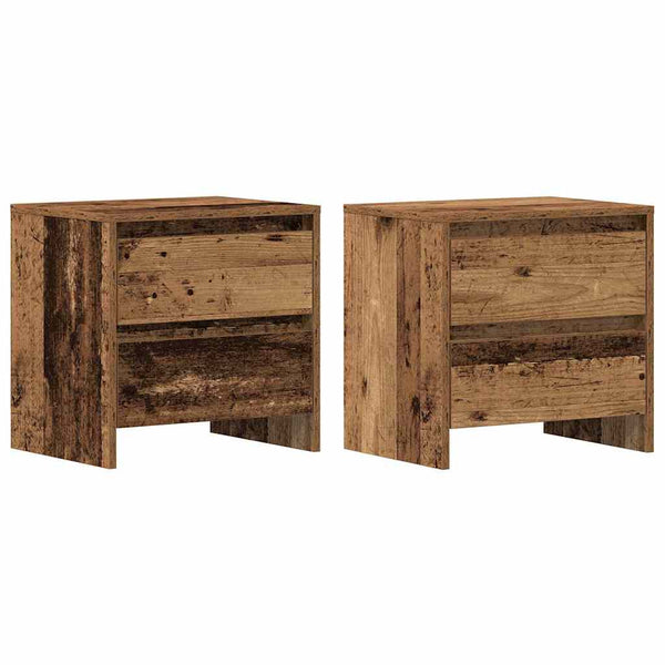 Yöpöytäkaappi 2 pcs Vanha puu 45 x 34 x 44.5 cm Tekninen puu