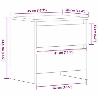 Yöpöytäkaappi Ionita 45x34x44.5cm (2 pcs vanha puu puinen)