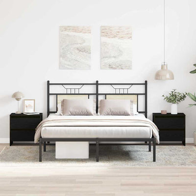 Yöpöytäkaappi 2 pcs Musta tammi 45 x 34 x 44.5 cm Tekninen puu