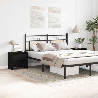 Yöpöytäkaappi 2 pcs Musta tammi 45 x 34 x 44.5 cm Tekninen puu