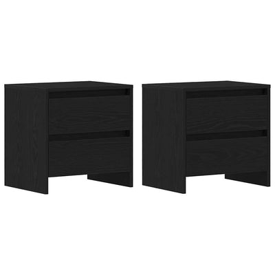 Yöpöytäkaappi 2 pcs Musta tammi 45 x 34 x 44.5 cm Tekninen puu