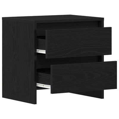 Yöpöytäkaappi 2 pcs Musta tammi 45 x 34 x 44.5 cm Tekninen puu