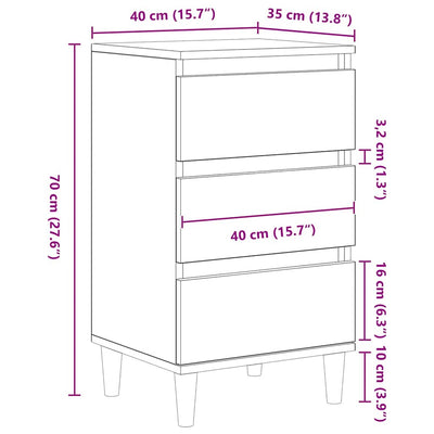 Artesaani tammi yöpöytäkaappi Szathmari 40x35x70cm (puinen)