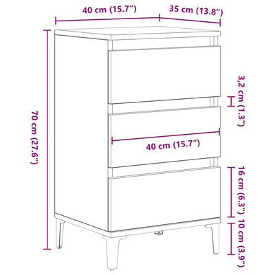 Artesaani tammi yöpöytäkaappi Utelia 40x35x70cm (puinen)
