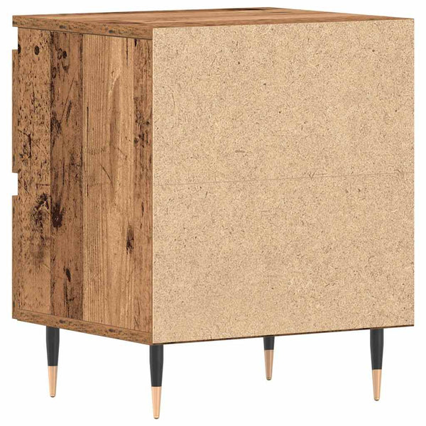 Vanha puu Yöpöytäkaappi 2 pcs 40 x 35 x 50 cm Tekninen puu