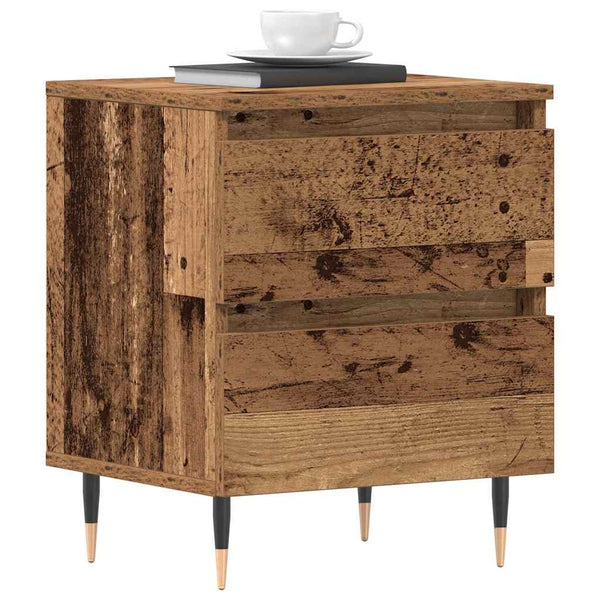 Vanha puu Yöpöytäkaappi 2 pcs 40 x 35 x 50 cm Tekninen puu