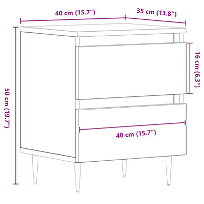 Yöpöytäkaappi Hobafcovici 40x35x50cm (2 pcs vanha puu puinen)