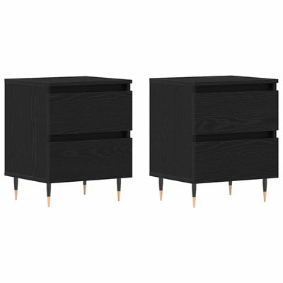 Yöpöytäkaappi 2 pcs Musta tammi 40 x 35 x 50 cm Tekninen puu