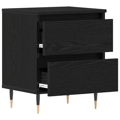 Yöpöytäkaappi 2 pcs Musta tammi 40 x 35 x 50 cm Tekninen puu