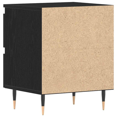 Yöpöytäkaappi 2 pcs Musta tammi 40 x 35 x 50 cm Tekninen puu