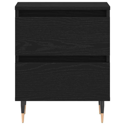 Yöpöytäkaappi 2 pcs Musta tammi 40 x 35 x 50 cm Tekninen puu