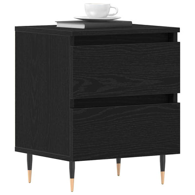 Yöpöytäkaappi 2 pcs Musta tammi 40 x 35 x 50 cm Tekninen puu