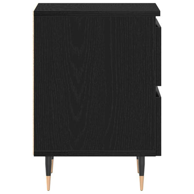 Yöpöytäkaappi 2 pcs Musta tammi 40 x 35 x 50 cm Tekninen puu