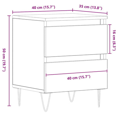 Yöpöytäkaappi Feca 40x35x50cm (2 pcs vanha puu puinen)