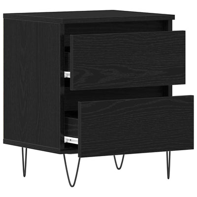 Yöpöytäkaappi 2 pcs Musta tammi 40 x 35 x 50 cm Tekninen puu