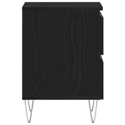 Yöpöytäkaappi 2 pcs Musta tammi 40 x 35 x 50 cm Tekninen puu