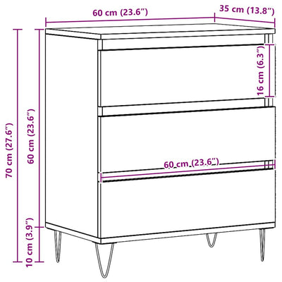 Artesaani tammi sivupöytä Montgomery 60x35x70cm (puinen)