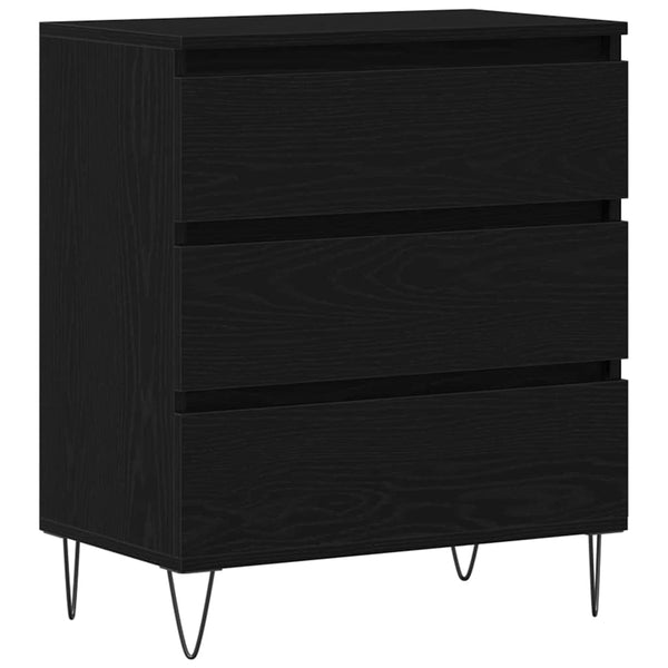 Tekninen puu sivupöytä 60 x 35 x 70 cm Musta tammi