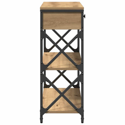 Artesaani tammi konsolipöytä laatikon kanssa Nochi 75x28x75cm