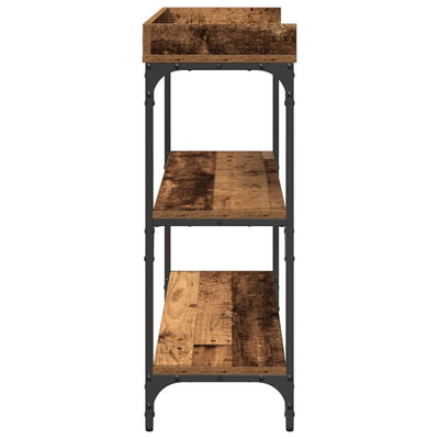 Konsolipöytä hyllyllä Redife 100x30x80cm (vanha puu)