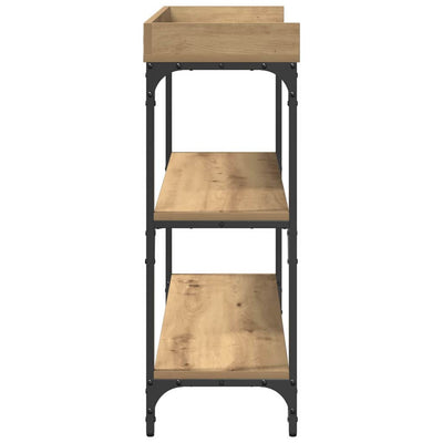 Artesaani tammi konsolipöytä hyllyllä Randolf 100x30x80cm