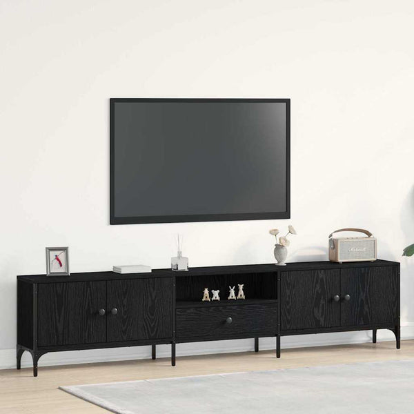 TV-kaappi Musta tammi 200 x 25 x 44 cm Tekninen puu