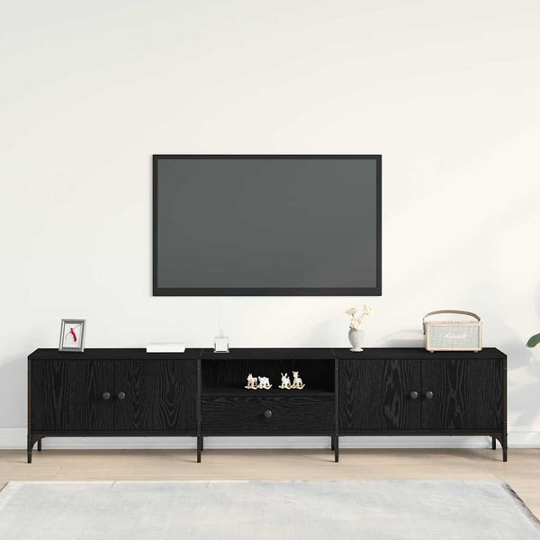 TV-kaappi Musta tammi 200 x 25 x 44 cm Tekninen puu