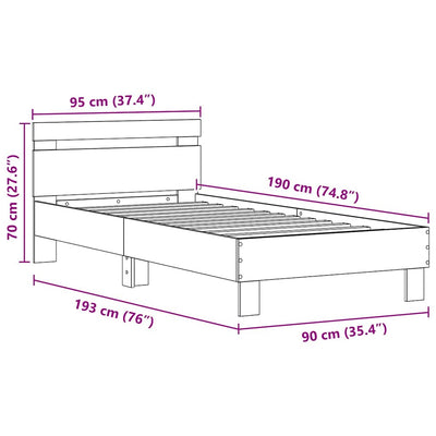 Musta tammi sängyn runko Reghin 3FT Single (puinen)