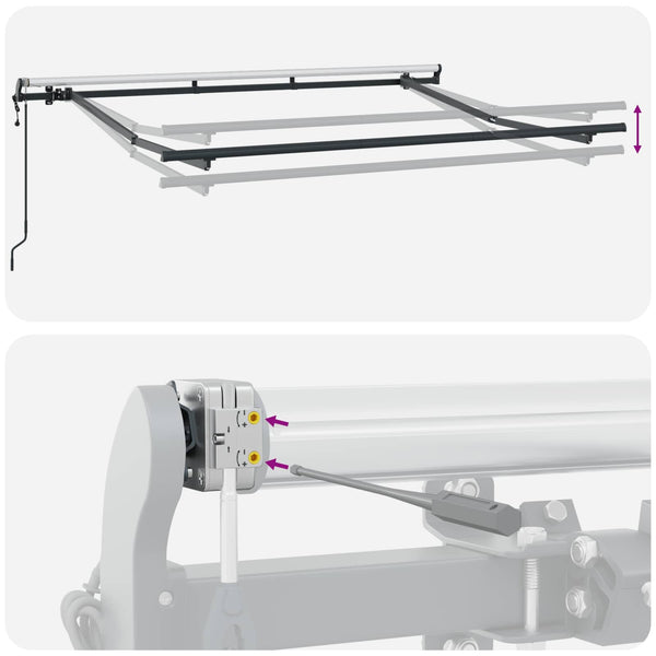 Vedettävä markiisi Ruskea 350 x 200 cm kangas