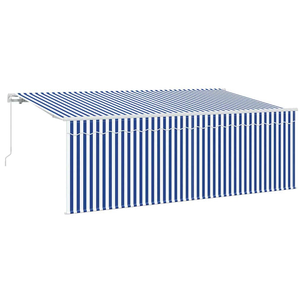 Vedettävä markiisi Sininen ja valkoinen 400 x 200 cm