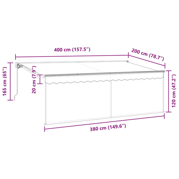 Vedettävä markiisi Antrasiitti 400 x 200 cm
