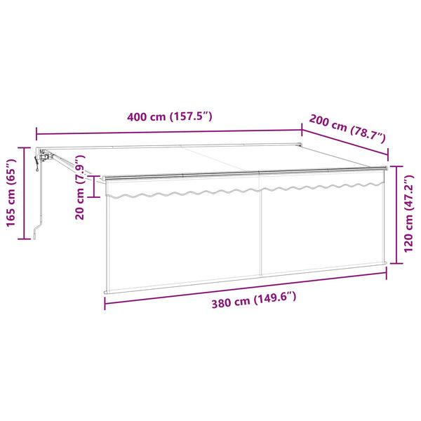 Vedettävä markiisi Antrasiitti 400 x 200 cm