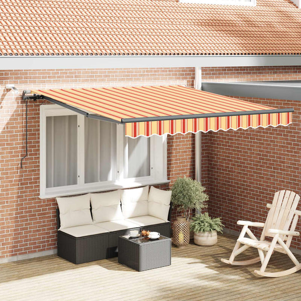 Vedettävä markiisi Keltainen ja oranssi 300 x 250 cm Polyesteri