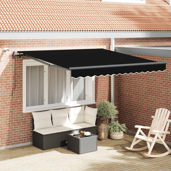Vedettävä markiisi Musta 300 x 250 cm Polyesteri
