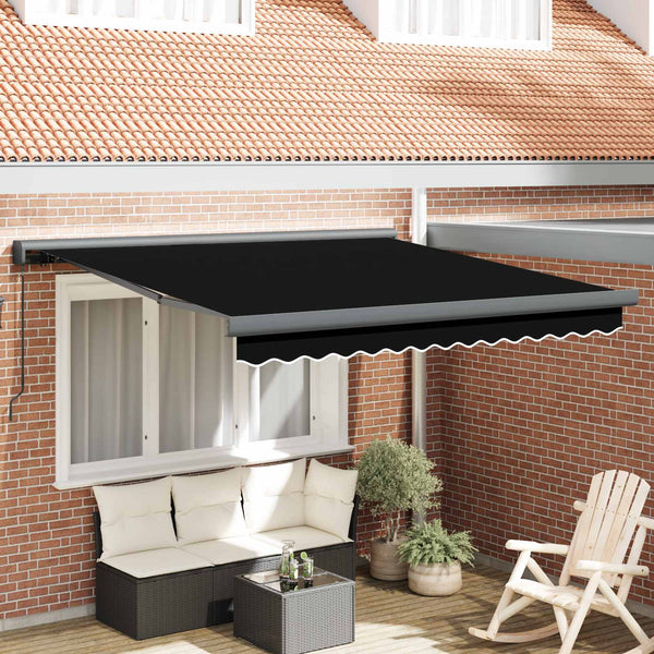 Vedettävä markiisi Musta 300 x 250 cm Kangas ja Alumiini