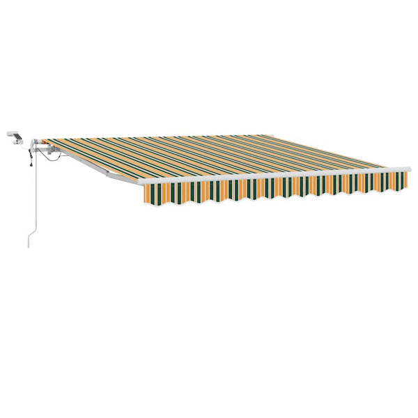 Vedettävä markiisi Vihreä ja keltainen 300 x 250 cm Polyesteri