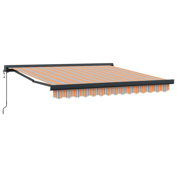 Vedettävä markiisi Monivärinen 350 x 250 cm Kangas ja Metalli
