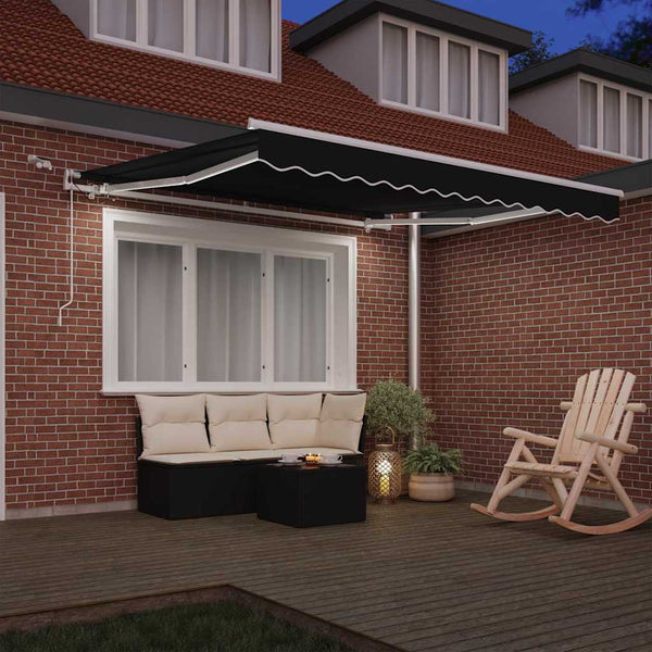 Vedettävä markiisi Musta 350 x 250 cm Polyesteri