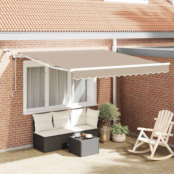 Vedettävä markiisi Beige 350 x 250 cm Polyesteri