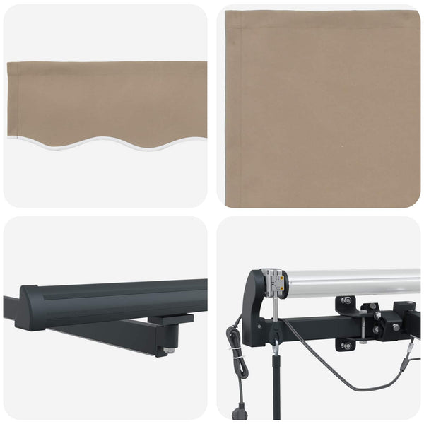 Vedettävä markiisi Beige 350 x 250 cm Polyesteri