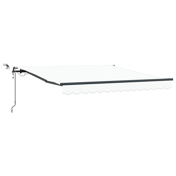 Vedettävä markiisi valkoinen 350 x 250 cm Polyesteri