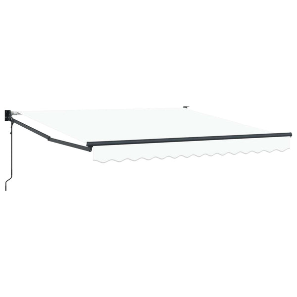 Vedettävä markiisi valkoinen 350 x 250 cm Polyesteri ja metalli