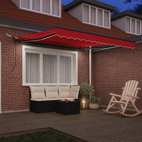 Vedettävä markiisi Punainen 350 x 250 cm Polyesteri