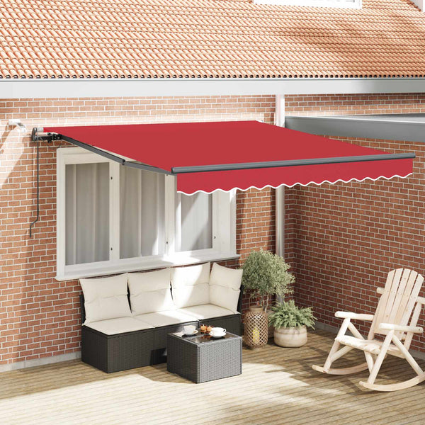 Vedettävä markiisi Punainen 350 x 250 cm Polyesteri