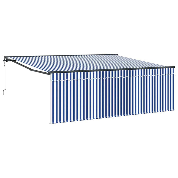 Vedettävä markiisi Sininen ja valkoinen 400 × 300 cm
